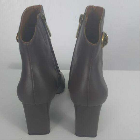 Kurt Geiger Chelsea Square Toe Bootie Brown Leather Ankle Block Heel Size 41 - Picture 4 of 15